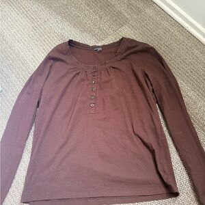 Brown Long Sleeve Women's Top